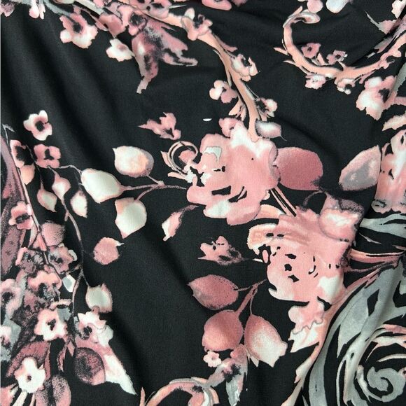 Connected Floral Black and‎ Pink Sheath Stretch Dress Sz 4P 4 Petite NEW - Picture 5 of 9